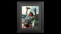 UNSIGNED Diego Maradona Argentina Photo In Black Wooden Frame: 1986 World Cup Winner