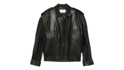 Leather Zip-Fastening Jacket - Brown
