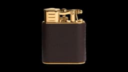 Goatskin Leather Gold Plated Turbo Lighter