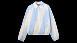 Striped Zipped Windbreaker - White/Blue