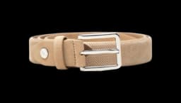 Perforated Buckle Belt - Beige