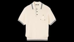 The Voilier Striped-Trim Waffle-Knit Polo Shirt - White