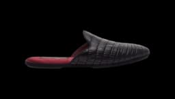 Marcello Embossed Leather Mules - Black/Red