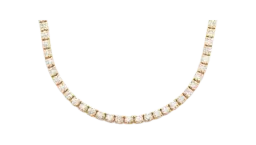 15pt Prong Set Tennis Necklace 14K Solid Gold 22.00ctw
