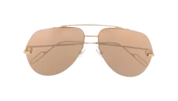 Pilot-Frame Mirrored Sunglasses - 18KT Rose Gold