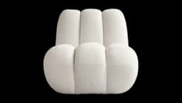 Toe Bouclé Lounge Chair - Off-White