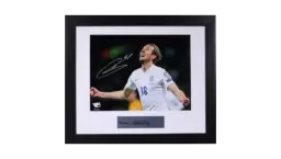 England Harry Kane England Signed First England Goal Celebrating Spotlight Print - Framed