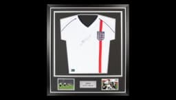 Steven Gerrard Front Signed England 2002 Home Shirt In Classic Frame