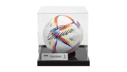 Cristiano Ronaldo Official 2022 World Cup Signed Football In Acrylic Case