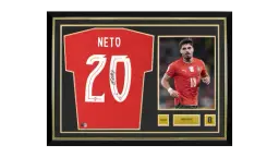Pedro Neto Official 2026 World Cup Back Signed & Hero Framed Portugal 2025-26 Home Shirt