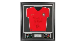 Joao Felix Front Signed Portugal 2019-20 Home Shirt In Classic Frame: "Se Igual A Ti Mesmo" Edition