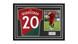 Ricardo Quaresma Back Signed Portugal Modern Home Shirt In Hero Frame: Option 1