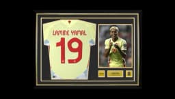 Lamine Yamal Official 2026  World Cup Back Signed & Hero Framed Spain Authentic 2024-25 Away Shirt