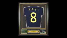 Xavi Official 2010 World Cup Back Signed & Framed Spain 2010 Away Shirt