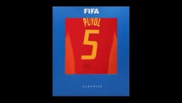 Carles Puyol Official World Cup Back Signed Spain 2004-06 Home Shirt In Deluxe Packaging