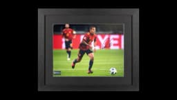 Thiago Alcantara Signed Spain Photo In Black Wooden Frame: In Action