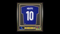 Kylian Mbappe Official 2026 World Cup Back Signed & Framed France 2024 Home Shirt