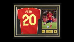 Pedri Official 2026 World Cup Back Signed & Hero Framed Spain 2024 Home Shirt