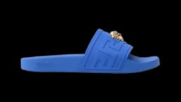 La Medusa Rubber Sliders - Blue/Gold