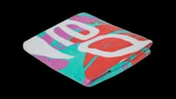 Printed Beach Towel - Turquoise/Pink