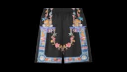 Coral Theatre-Print Shorts - Black/Multicolor