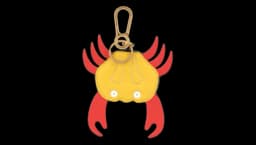 Crab Motif Keyring - Red/Yellow/White