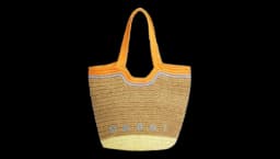 Paper Raffia Seaside Shoulder Bag - Light Brown/Multicolour