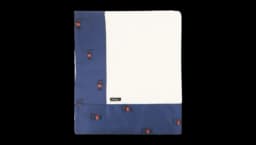 Logo-Border Beach Towel - White/Blue