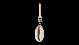 Shell-Pendant Earring - Gold-Tone