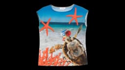 Starfish Turtle-Print Blouse - Blue/Multicolor