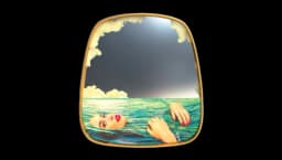 Mirror Gold Frame Sea Girl