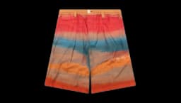 Sunset-Print Shorts - Red/Multicolor