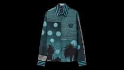 Sunset Palms-Print Shirt - Blue