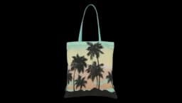 Sunset-Print Tote Bag - Turquoise Blue