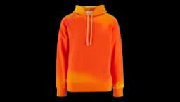 Sunset-Print Cotton Hoodie - Carrot Orange