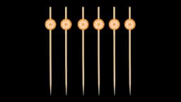 Orange Bamboo Cocktail Picks 100 Pcs