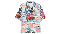 Tropical-Print Short-Sleeve Shirt - Blue/Multicolor