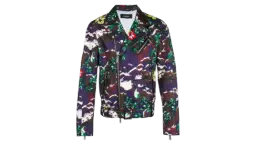 Tropical Print Biker Jacket - Multicolor