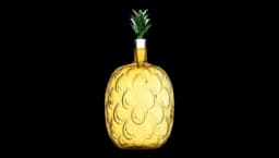 Pineapple Glass Bottle - Yellow/Green