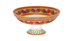 Porcelain Fruit Bowl  - White/Multicolor