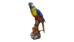 Large Parrot Porcelain Sculpture - Multicolor