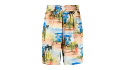 Tropical-Print Silk Shorts - Multicolor