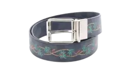 Damier Print 40mm Reversible Belt - Damier Cobalt Checkered Canvas