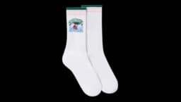 Palm Tree Emblem Sock - White