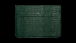 Dark Green Lizard Texture Personalized Laptop Sleeve with Stand - Dark Green