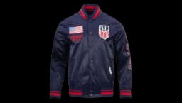Classic Satin Jacket - Navy/Red