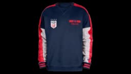 Split Crewneck - Navy/Red
