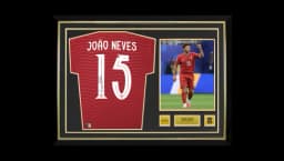 Joao Neves Official World Cup 2026 Back Signed & Hero Framed Portugal 2026 Home Shirt