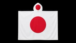 Japan Flag National Cape - Red/White