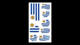 Uruguay Soccer Fan Temporary Tattoos Stickers